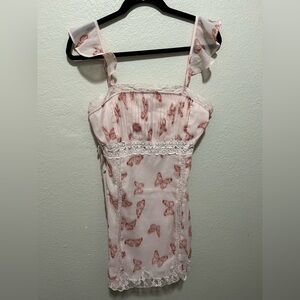 ASOS Pink Butterfly Mini Dress Size 6